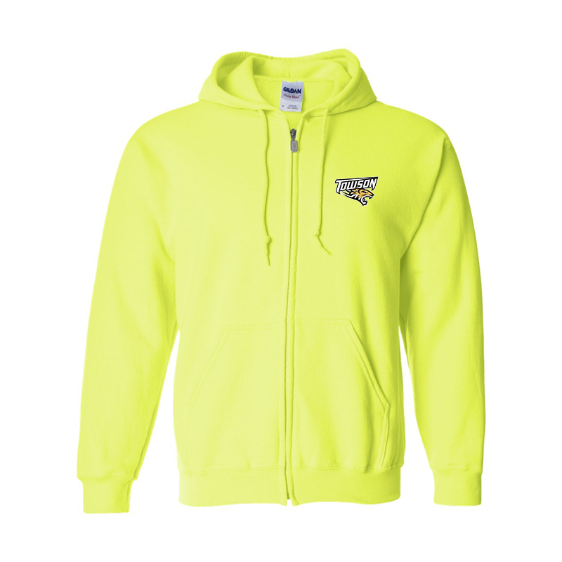 Men's Towson Tigers Gildan  Heavy Blend Full Zip Hooded Sweatshirt